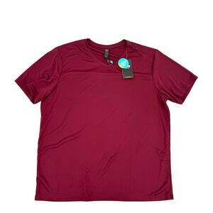 MIER Men’s XXL Burgundy V Neck Short Sleeve Athletic Performance T-Shirt NWT